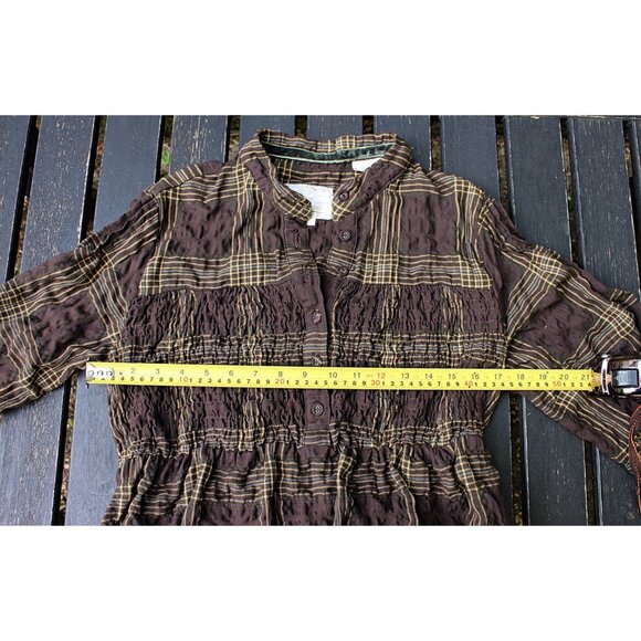 Timberland - Heavyweight Smock Front Tunic in Brown Plaid, size Large - Picture 7 of 13